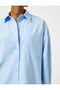 Oversize Shirt Cotton Long Sleeve Pocket Detailed - 5