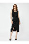 Midi Skirt Wrap Closure Deep Slit