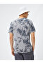 Skull Detailed T-Shirt Crew Neck Abstract Patterned Cotton - 4