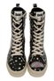 Women's Vegan Leather Black Long Boots - More Self Love Design - 2