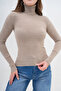 Women's Knitwear Fabric High Neck Mink Basic Sweater 0112 - 2