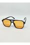 Acetate Lightweight Sunglasses with Shelf Bridge Black Orange with Orange Glass New Style - 3