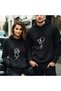 14 February Valentine's Day Couple Combination Theme Printed 3 Yarn Black Valentine's Day Sweatshirt