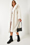 Women's Ecru Long Fur Lined Coat 2614 60261064 - 4