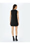 Sleeveless A-Line Mini Dress with Button Detail - 4