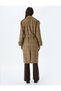Double Breasted Belted Long Plaid Cashmere Coat with Pockets - 4
