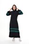 Women's Two-Strap Striped Balloon Sleeve Sports Dress Emerald - 4