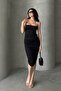 Square Neck Draped Thin Strap Dress
