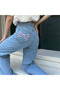 Baggy Jeans with Blue Jean Ribbon Embroidery