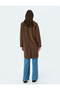 Buttoned Double Breasted Cashmere Coat with Flap Pocket Detail - 4
