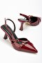 St-005 Burgundy Patent Leather Daily 7 cm Heeled Shoes - 4