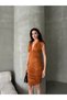 Rochie midi drapată cu umeri căptușiți - 2