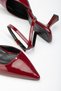 St-004 Claret Red Patent Leather Daily 7 cm Heeled Shoes - 3