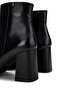 Women's Genuine Leather Black Leather Heeled Boots - 4
