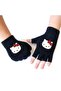 Black Hello Kitty Printed Cut Finger Gloves - 3