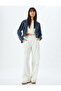 Navy Blue Striped Women's Jacket 5Wal50021Md - 2