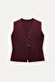 Women's Plum Gold Button Plain Knit Top Vest
