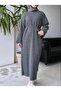Lace-Up Long Crew Neck Knitwear Dress - 6