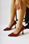 Celestine Burgundy Patent Leather Pointed Toe Stiletto, Women's High Heels - 3