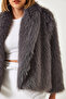 Women's Anthracite Premium Faux Fur Jacket 60251922 - 4
