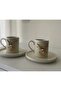 Porcelain Coffee Set for 2 People with Deer Accessories
