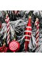 Candy - Ball and Walking Stick Silvery Striped Christmas Tree Ornament Set 14 Pieces - 3