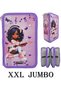 XL Jumbo Model Guitar Girl Music Pencil Case Organizer Pencil Box 3 Compartments Pen Holder Purple