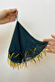 Green Bridal Halay Handkerchief, Double Layer Chiffon Fabric Sword Sequin Handkerchief 50cm, Wedding Henna Circumcision Engagement