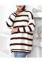 Standard Size Striped Long Sleeve Knitwear Tunic