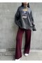 High Waist Wide Leg Knitwear Trousers