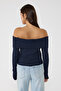 Open Shoulder Button Detailed Knitwear Top - 5