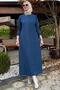 Zebra Pattern Knitwear Dress Indigo - 2