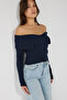 Open Shoulder Button Detailed Knitwear Top - 4