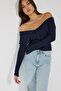 Open Shoulder Button Detailed Knitwear Top - 2