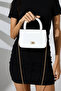 Women's White Mini Box Handbag with Faux Leather Side Cross Strap and Handle Modern Stylish Women's Bags - 5