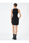 Mini Dress Halter Neck Eyelet Tie Detail - 4