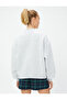 College Printed Raised Sweatshirt - Crew Neck, Long Sleeve - 4