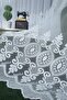 Salon Tulle Curtain Patterned Embroidered Guipure Embroidery Ecru Off-White Non-Iron Non-Wrinkle Dense Pleats - 3