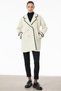 Knit coat with neckline detail ecru