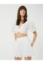 Mini Scallop Shorts Normal Waist