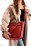 Genuine Leather Luxury Large Size Women's Hand and Shoulder Bag |   A Quality Genuine Leather Red Bag - 4