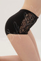 Lace Gathering Women's Panties High Waist Cotton Black Panties 5-Piece Panties - 4