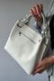 Large size 4 compartment suitable for daily use tote bag women's shoulder bag 4067 white 2801 - 4