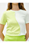 Crew Neck T-Shirt Ribbed Color Block Short Sleeve - 5