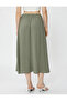 Midi Length Flared Skirt with Elastic Waist - 4