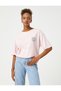 Oversize T-Shirt Minimal Printed Crew Neck Relaxed Cut - 2