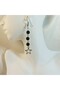 Black Pearl Beaded Star Earring Set - Pearl Detail Aesthetic Y2K Fairycore Dangle Star Earrings - 2