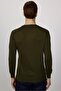 Men's Slim Fit Slim Fit Crew Neck Solid Wool Khaki Knitwear Sweater - 5