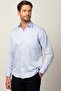 Classic Fit Long Sleeve Cotton Easy Iron Dobby Men's Blue Shirt - 2
