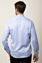 Classic Fit Long Sleeve Cotton Easy Iron Dobby Men's Blue Shirt - 4